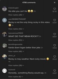 Comments and reactions from Logan's TikTok video (Image via TikTok)